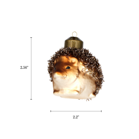 Christmas Ornament Glass Animal Vintage Hedgehog