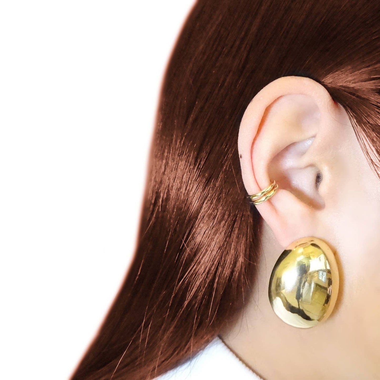 Chunky Oval Stud Earrings