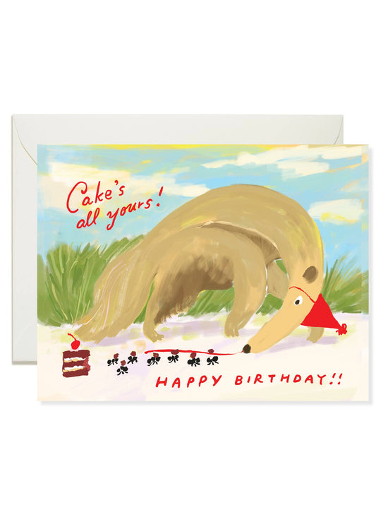 Anteater Birthday - Funny Animal Birthday Card