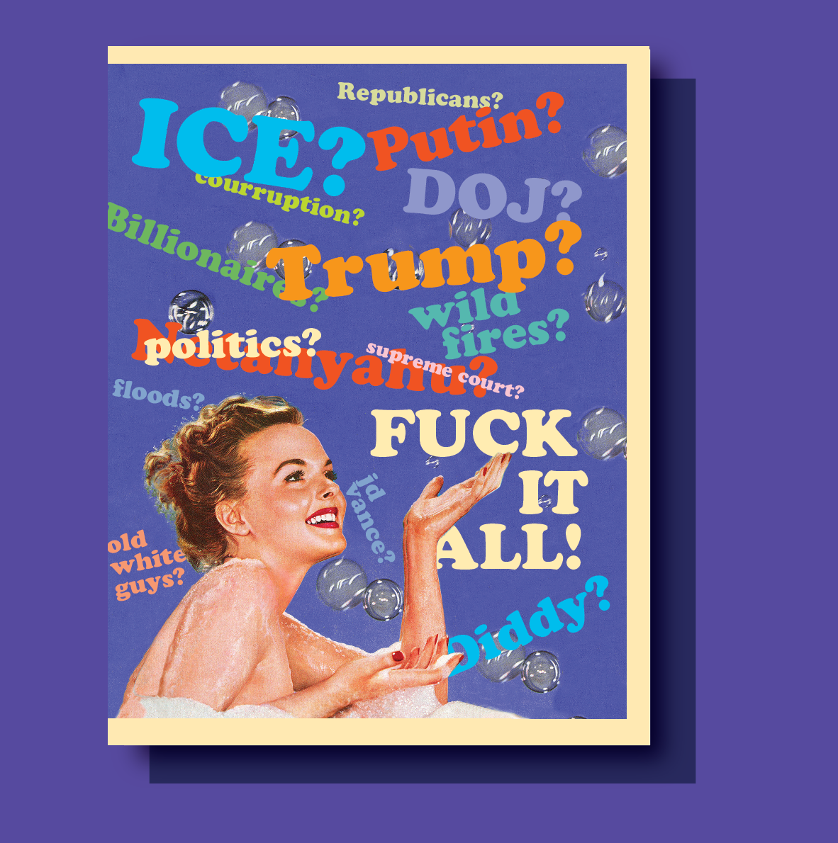 FUCK IT ALL political greeting card