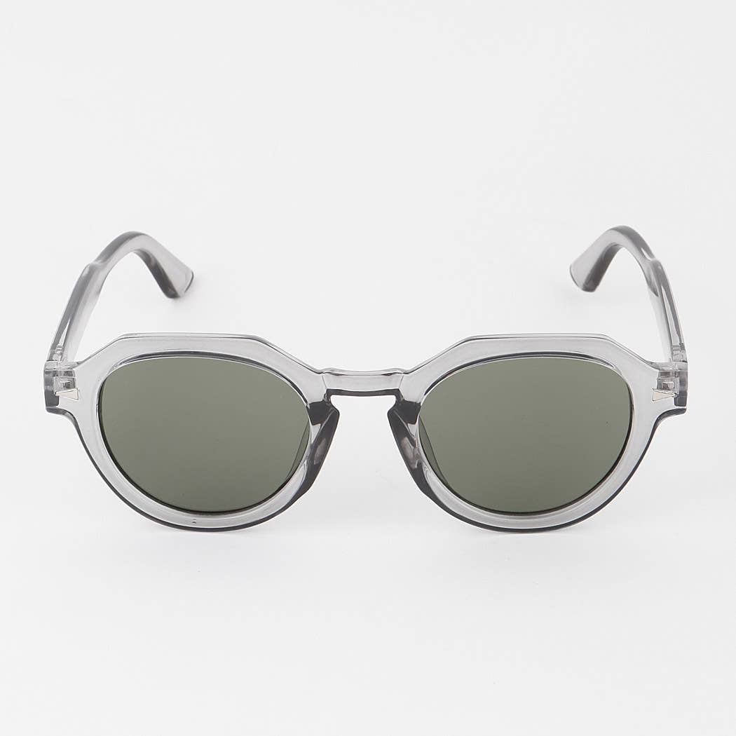 Blocky Tinted Round Sunglasses