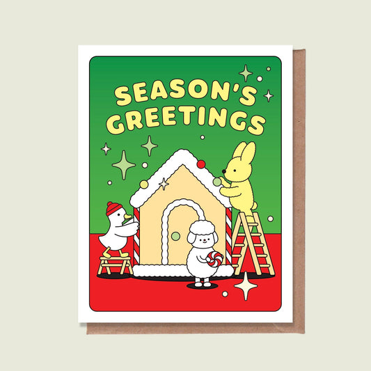 Season's Greetings Cookie House Greeting Card