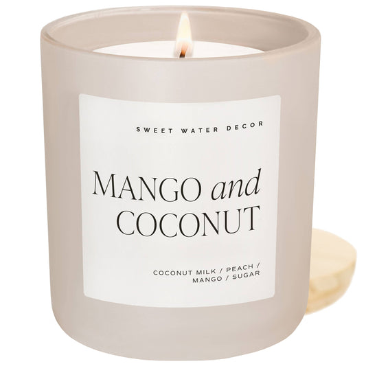 Mango and Coconut 15 oz Soy Candle, Matte Jar - Home Decor