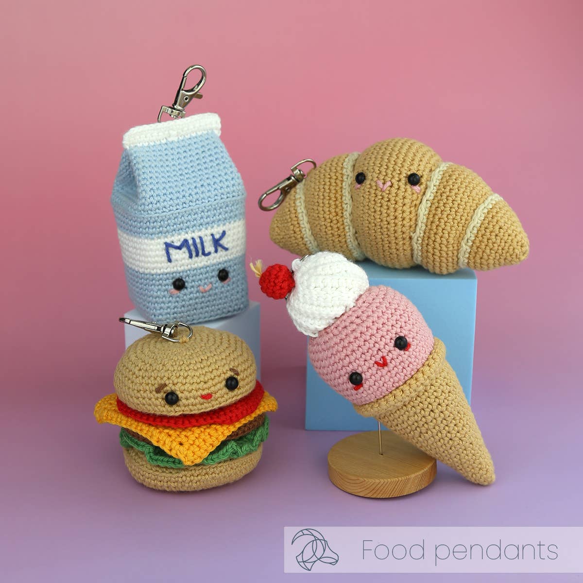 DIY Crochet Kit - Hamburger Bag Charm