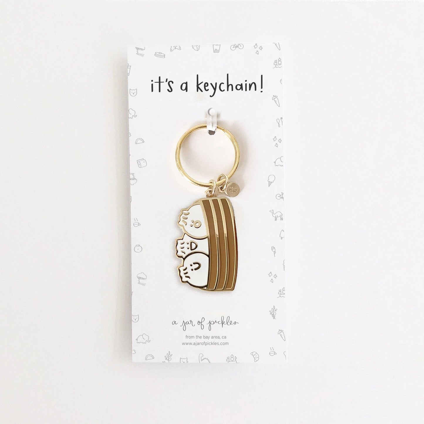 Bao Dumpling Basket Enamel Keychain