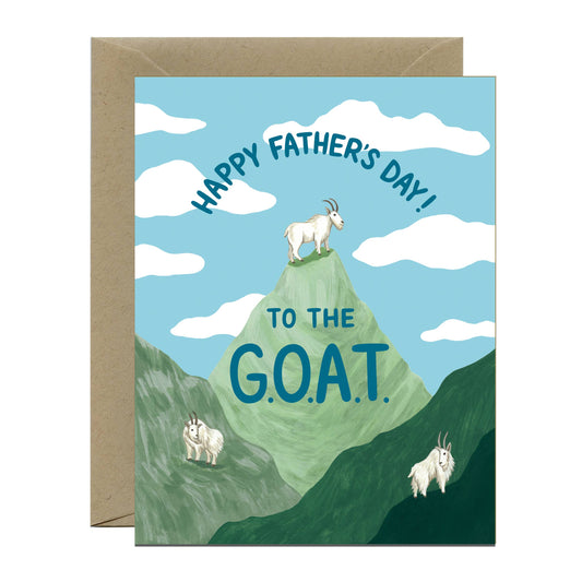 G.O.A.T. Mountain Goat Greatest of All TimeFathers Day Card