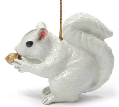 Ornament White Squirrel Northern Rose Porcelain Mini Figurin
