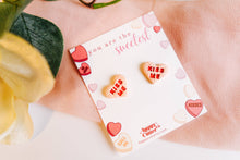 Load image into Gallery viewer, Kiss Me Heart Valentine Clay Stud Earrings
