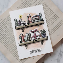 Load image into Gallery viewer, &quot;Treat Yo&#39;shelf&quot; Funny Cute Book Reading Birthday Card
