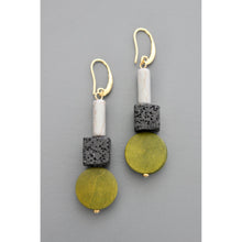 Load image into Gallery viewer, FERE81 Lava rock and wood earrings
