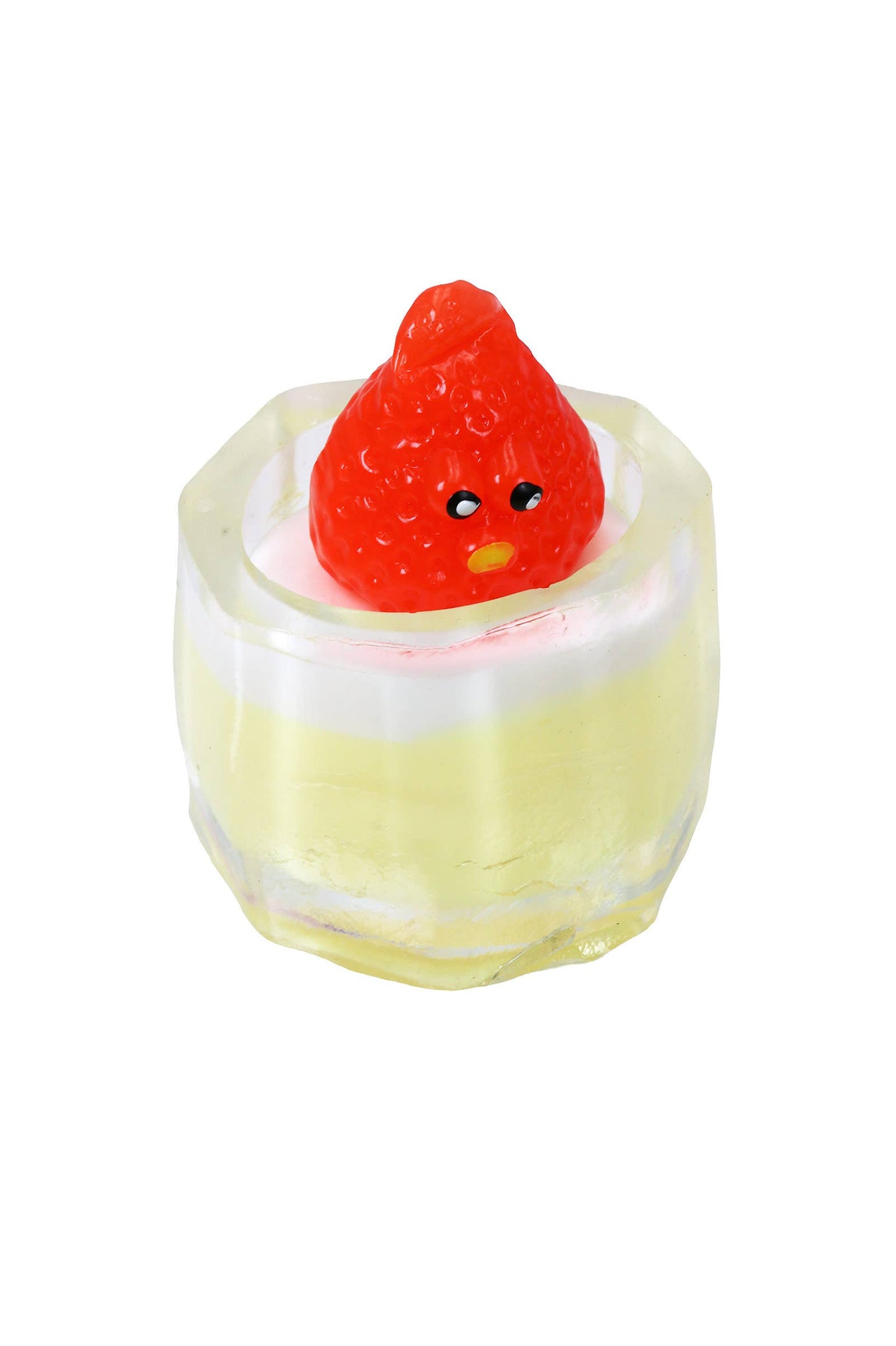 Cute Fruit Dessert Cup 3D Sticky Mochi Squishy Bag