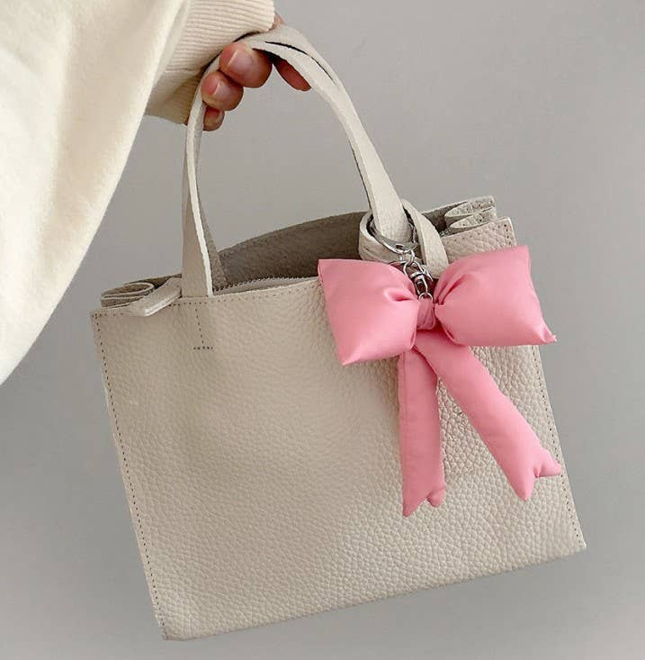 [LISA]Puff Ribbon Balletcore Bow Bag Charm, Key Holder