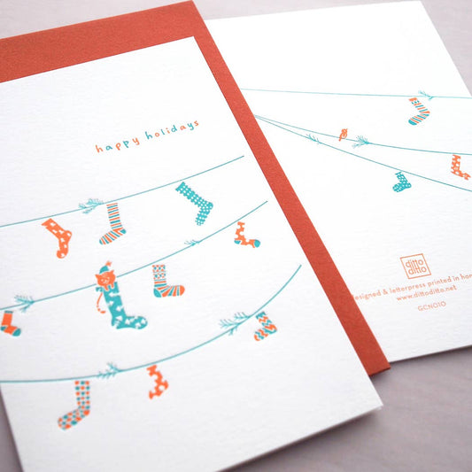 Letterpress christmas card : warm christmas