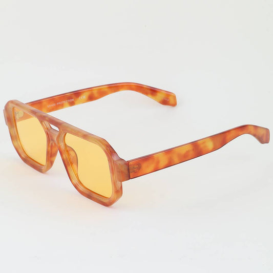 Bright Tortoise Aviator Block Sunglasses