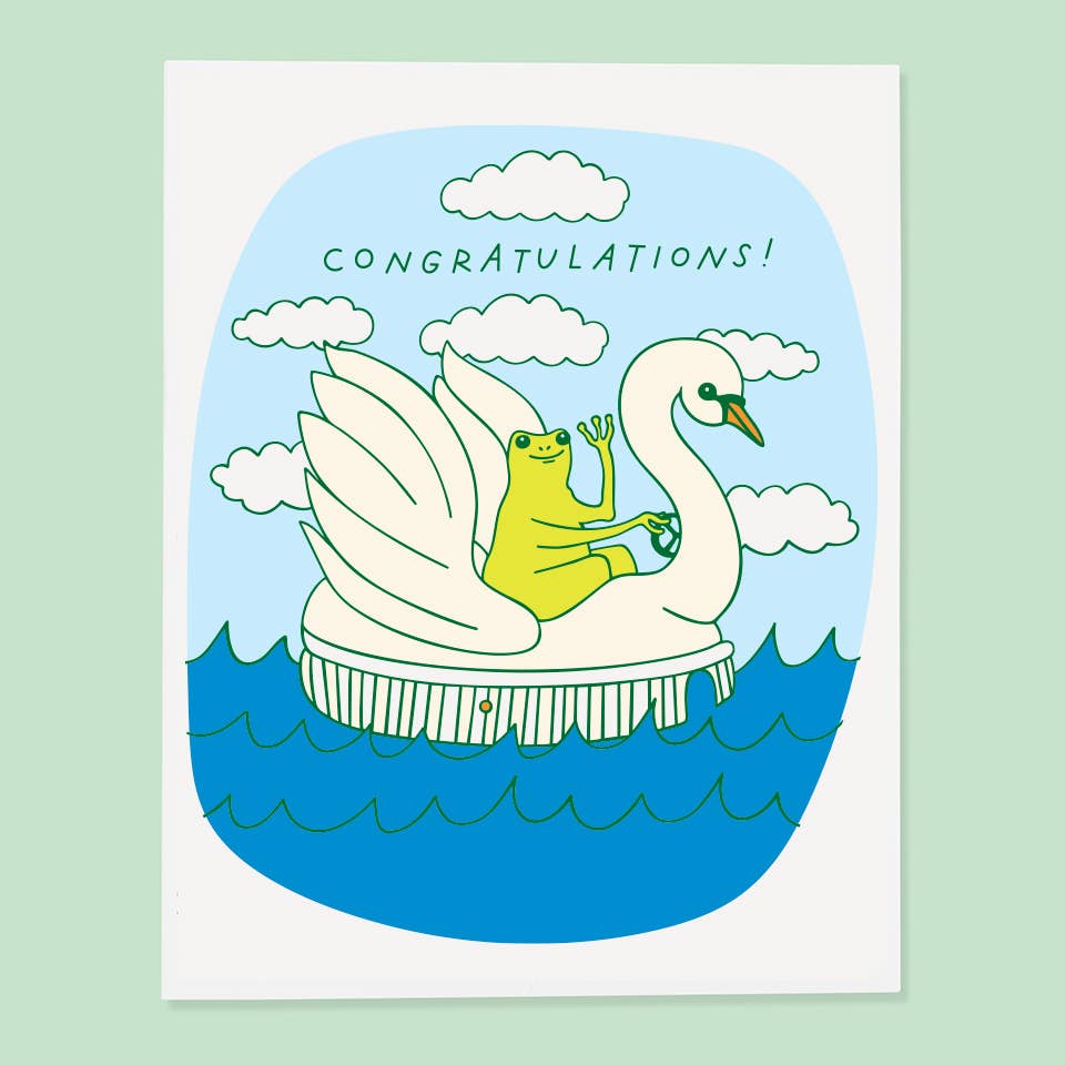 Swan Froggy Congrats - Card