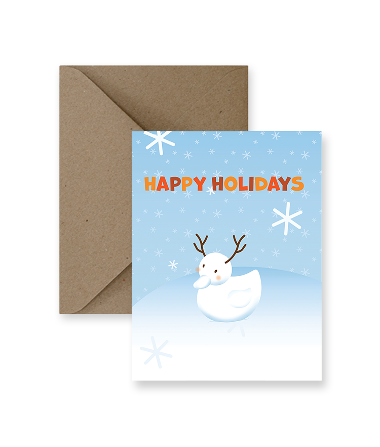 Happy Holidays Duck Christmas Card