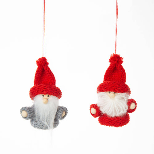 Mini Santa ornaments with knit hats - Front & Company: Gift Store