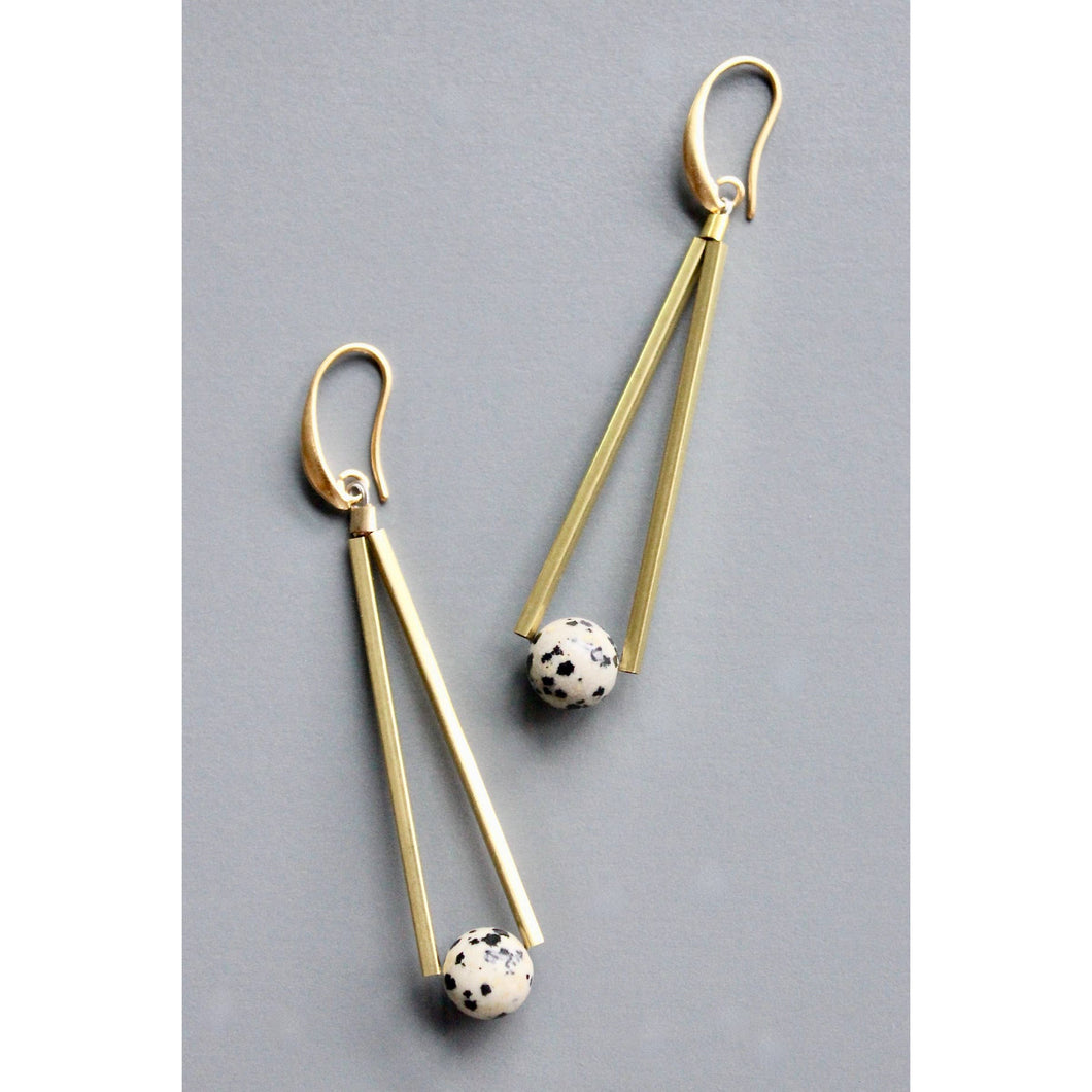 HYLE65 Dalmatian earrings