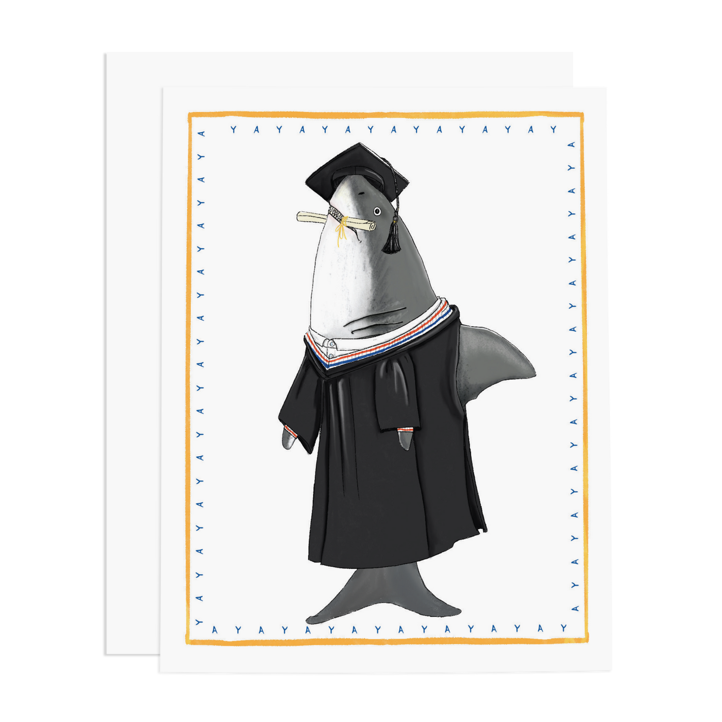 Sharky Grad Greeting Card