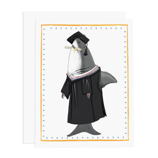 Sharky Grad Greeting Card