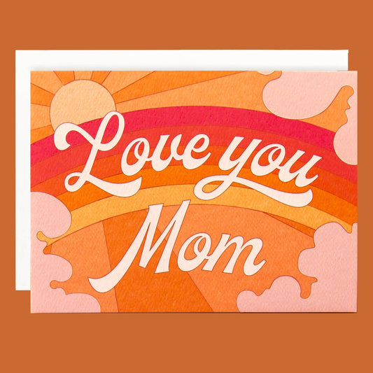Love You Mom Card | Peach Rainbow