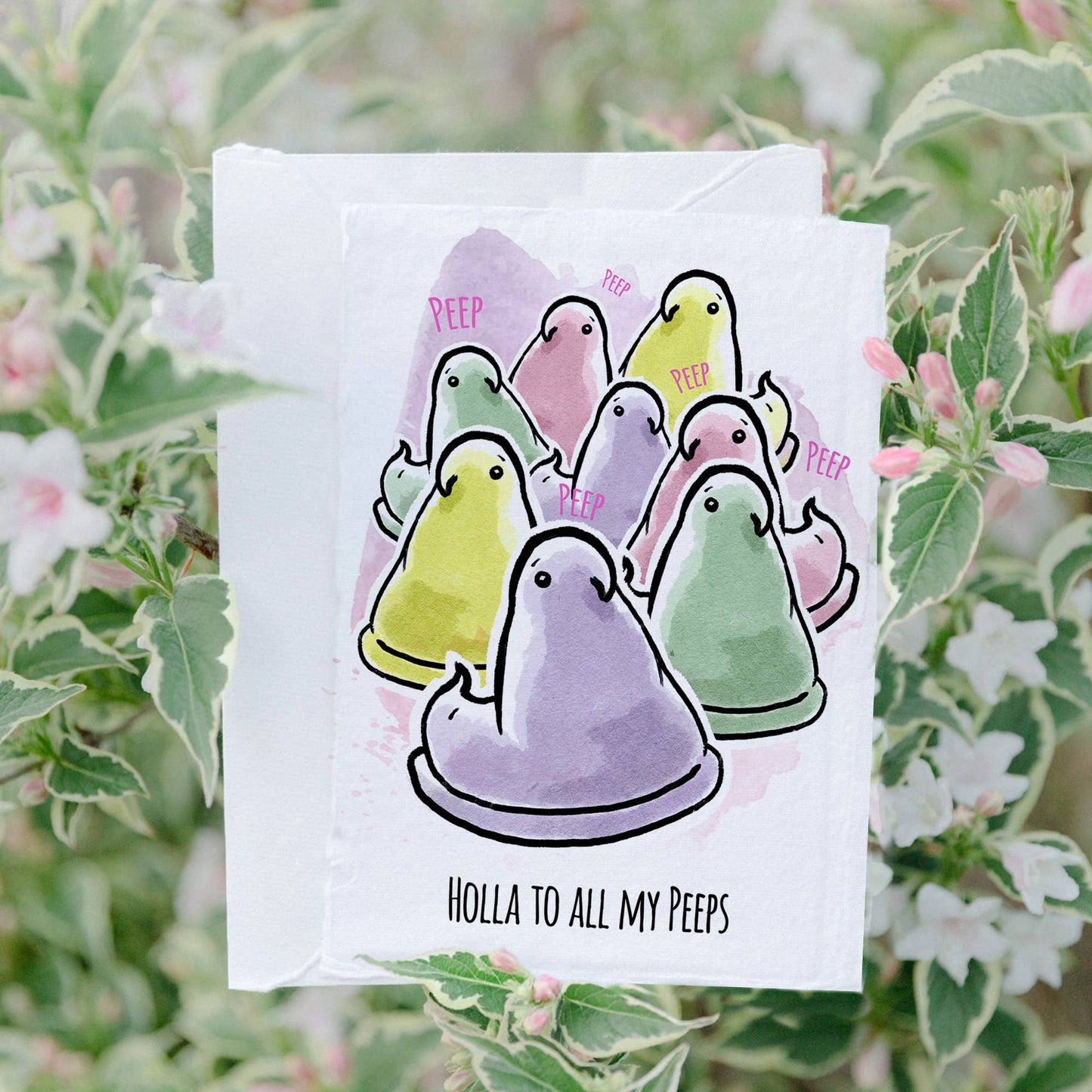 "Holla to my Peeps" Funny Peep Candy Card Happy Easter Card