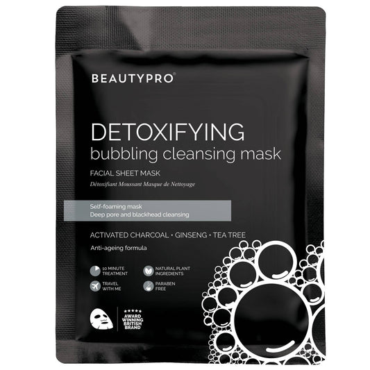 DETOXIFYING Bubbling Cleansing Charcoal Sheet Mask - Vegan