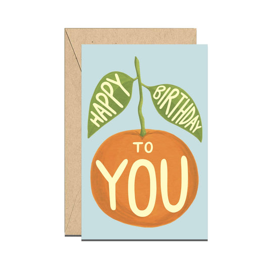 Clementine Orange Birthday Mini Enclosure Card