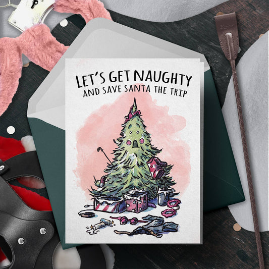 "Save Santa the Trip" - Crude, Naughty, Kinky Christmas Card