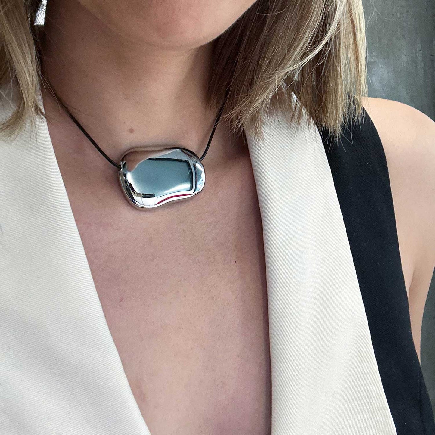 Linda Cord Vegan Leather Necklace