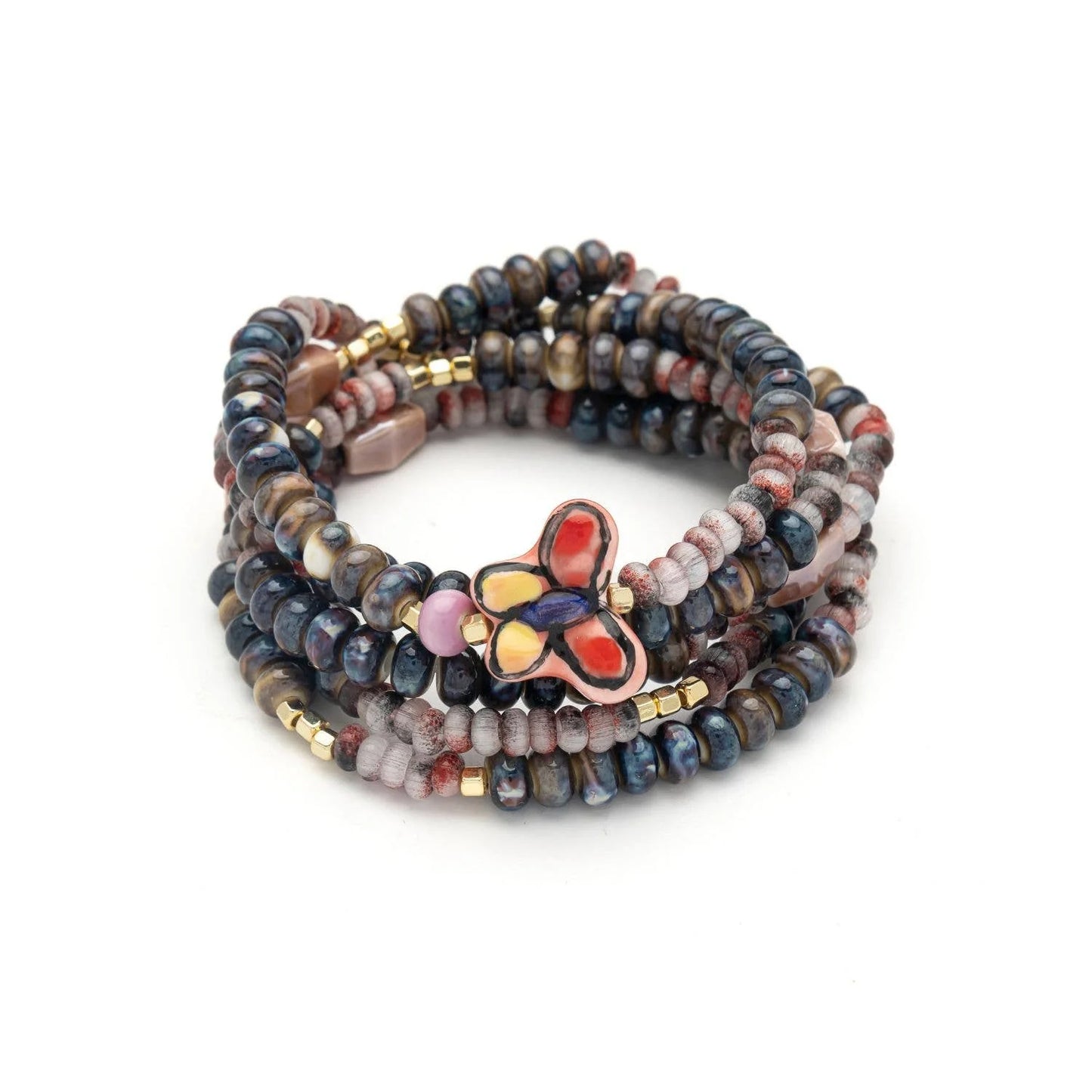 Ceramic Bead Wrap Transformation/Butterfly/Gold