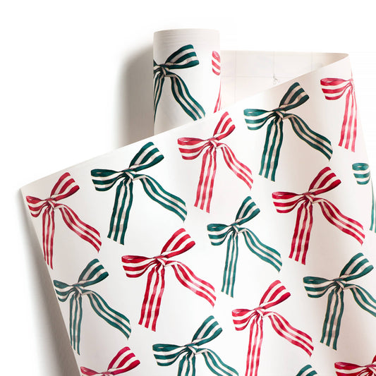 Ribbon Candy Bows Roll of Gift Wrap | Holiday Wrapping Paper