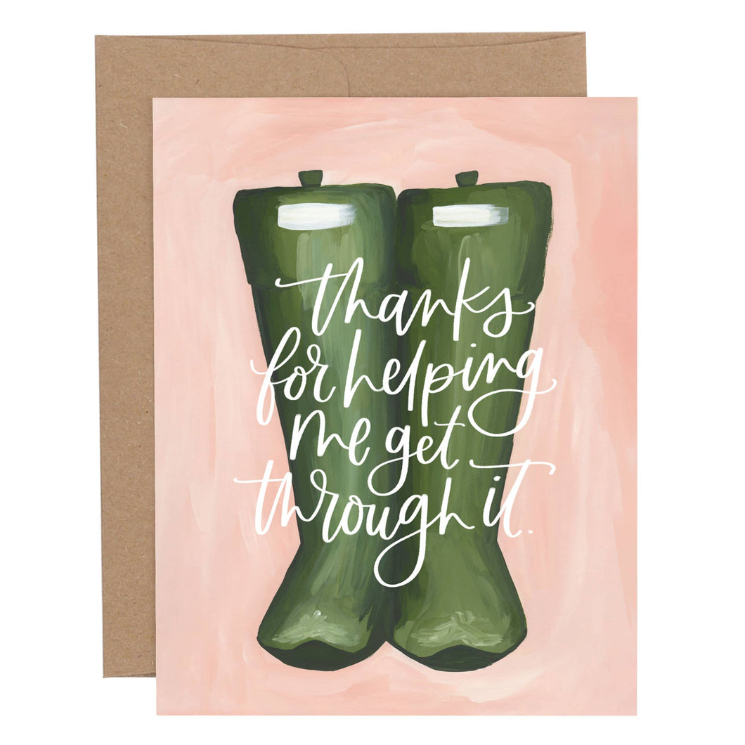 Helping Me Rain Boots Thank You Greeting Card