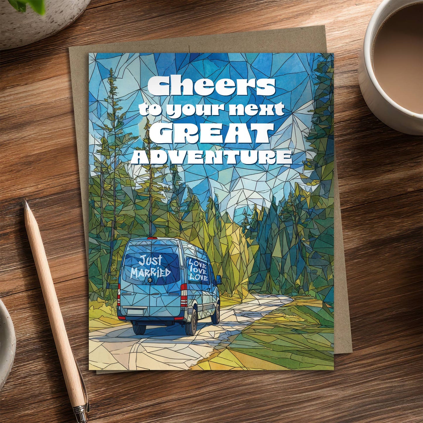 Next Great Adventure - Recycled Outdoorsy Wedding Card