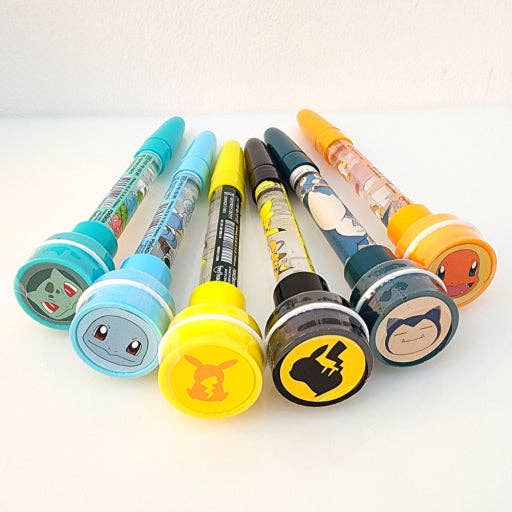 Pokemon Bubble Stamp + Ballpoint Pen + Bubble Wand