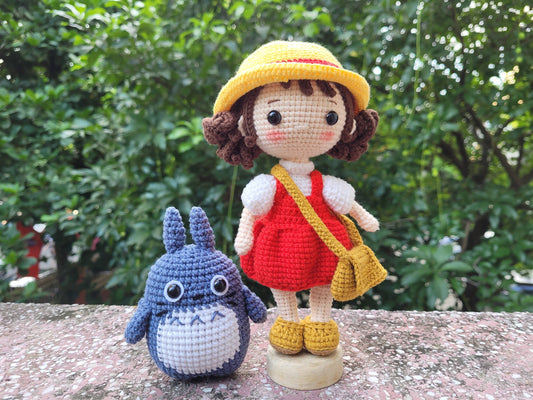 Cute Crochet My Dearest Neighbor Totoro & Doll Girl Plushie