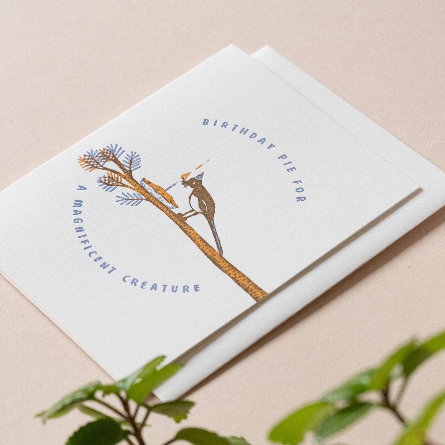 Birthday Magpie | BIrd Pie | Letterpress Card