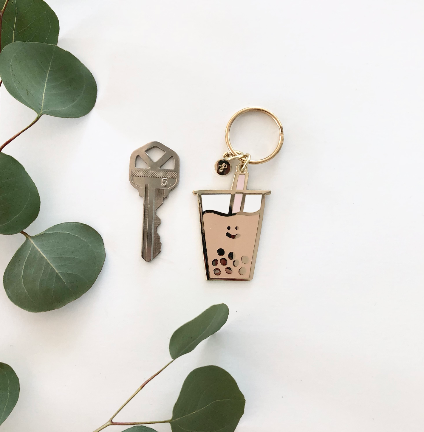 Boba Enamel Keychain