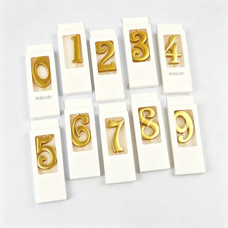 Gold Plated Number Birthday Candles