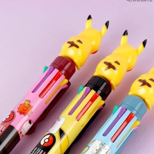 Pokemon Mascot 8-Color Ballpoint Pen Pikachu Topper