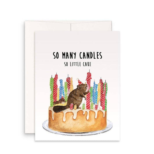 Beaver Cake Candles - Funny Birthday Card
