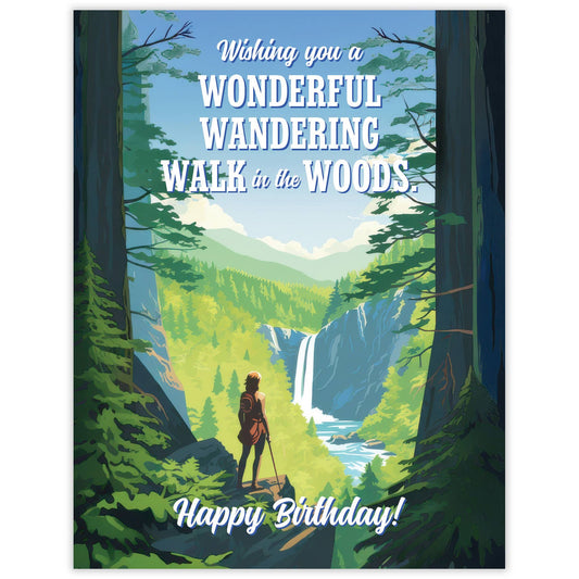 Walk in the Woods – Recycled Birthday Card for Hikers
