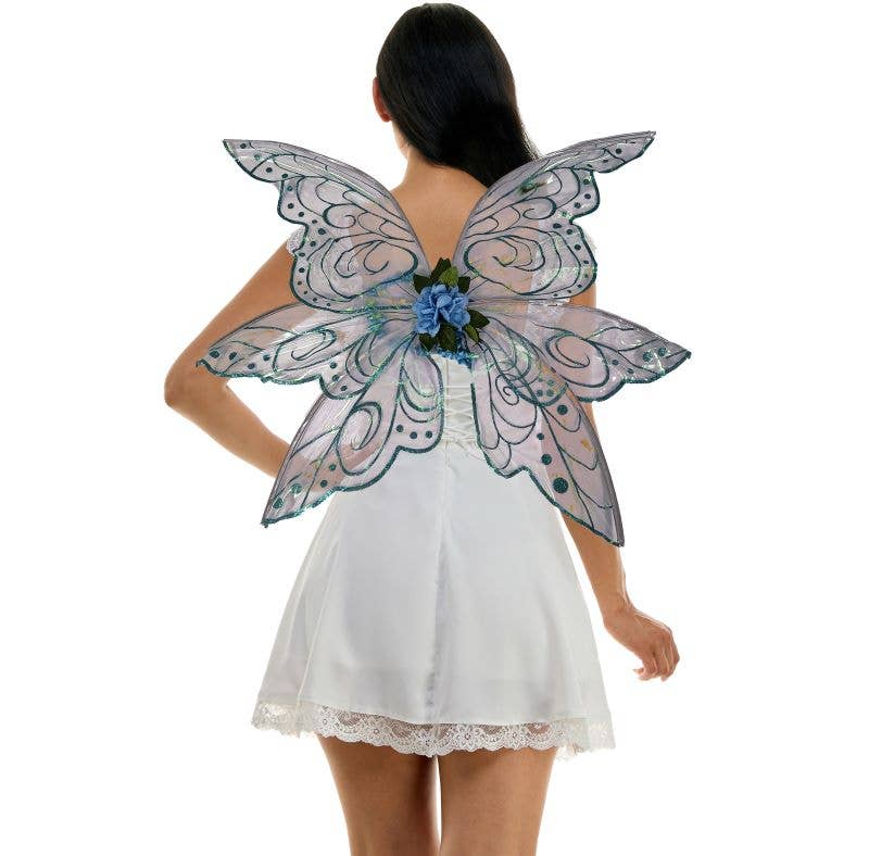Blue Glitter Fairy Wings