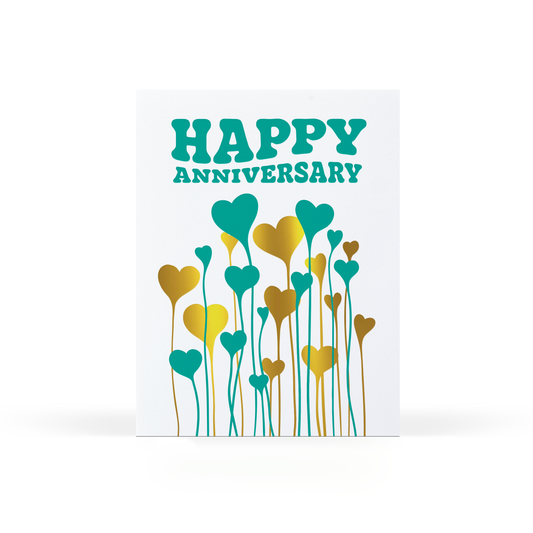 Anniversary Hearts Foil Card