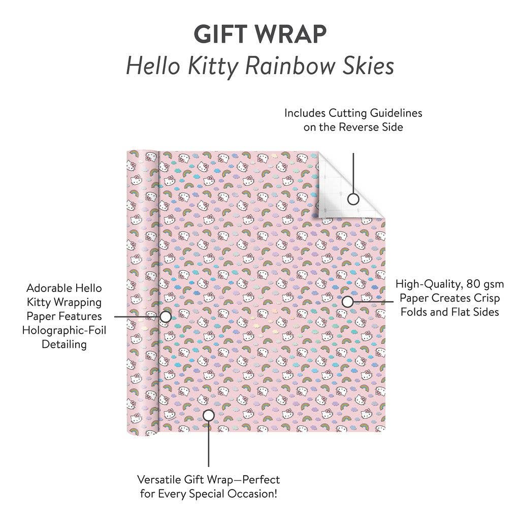 Hello Kitty Rainbow Skies Gift Wrap
