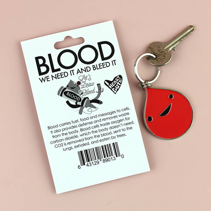 Blood Enamel Keychain - All You Bleed Is Blood