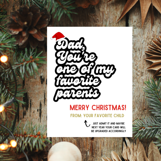 Funny Christmas Card for Dad, Christmas Gift for Dad