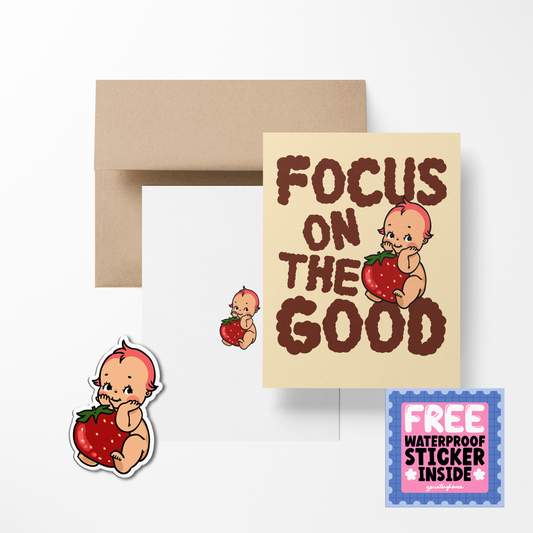Focus on the Good Retro Babies Greeting Cards