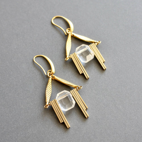 ISLE20 Acrylic and brass geometric earrings - Front & Company: Gift Store
