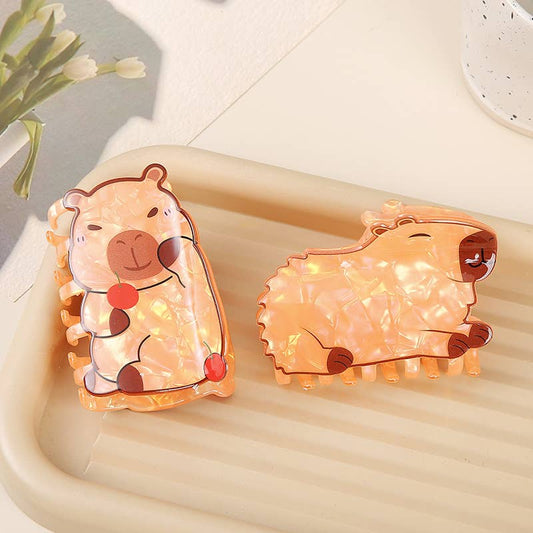 Cartoon Capybara Hair Claws, Animal Hair Accessories